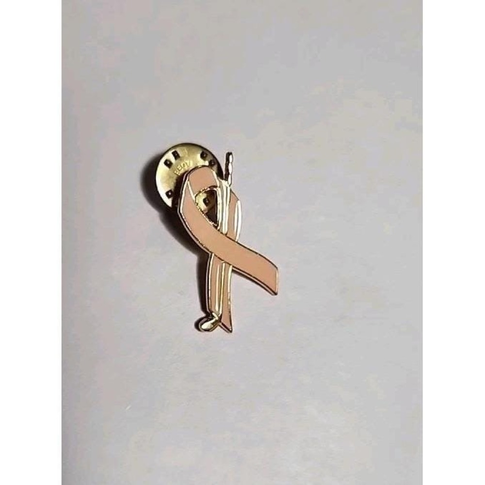Breast CANCER Awareness GOLF Club Enamel Lapel Pin Support PINK Tie Tack Women
